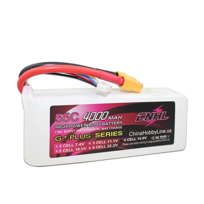 CNHL G + plus 4000mAh 14,8V 4S 55C Lipo Battery avec plug
