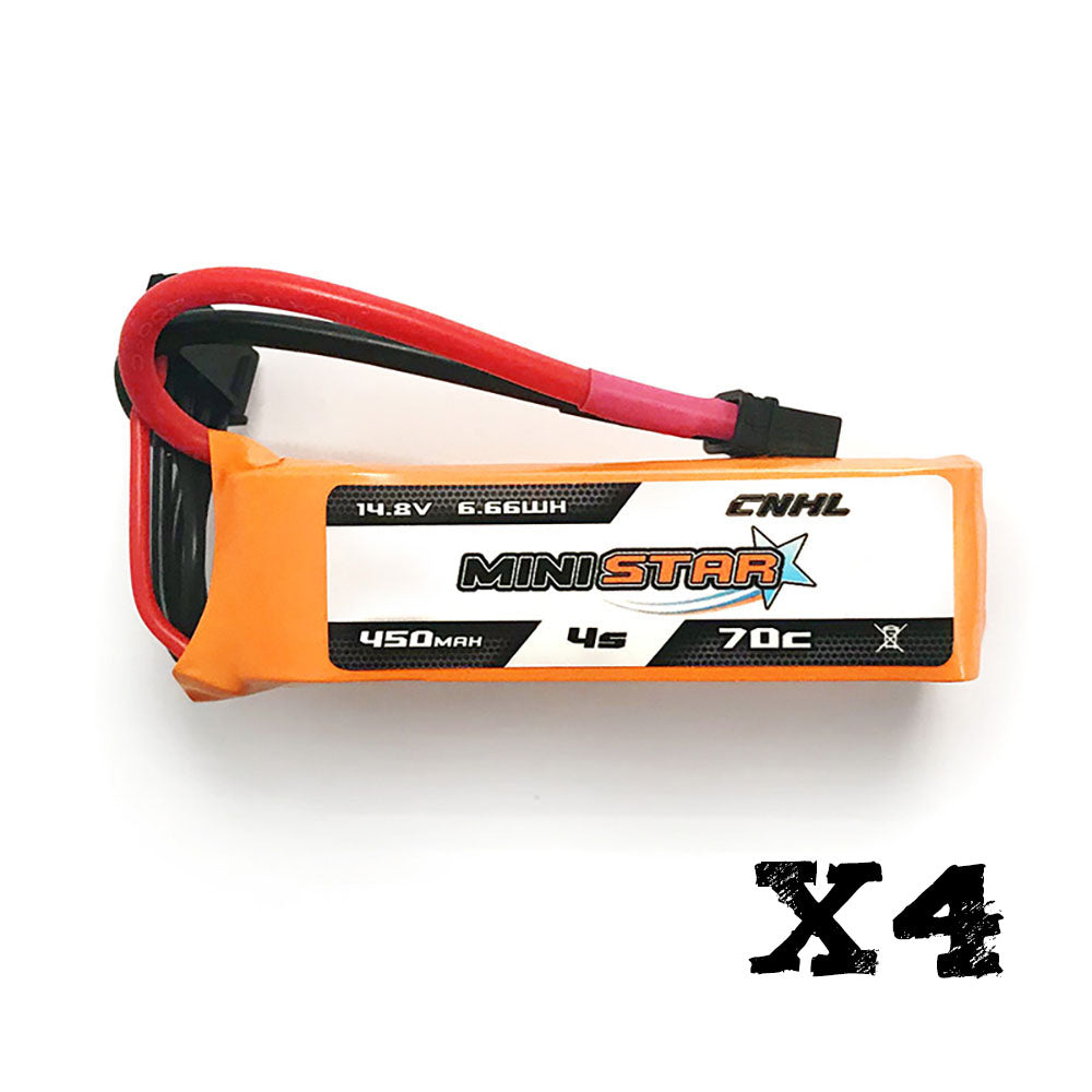 4 Packs CNHL 450mAh 14.8V 4S Lipo Battery XT30U UK Warehouse