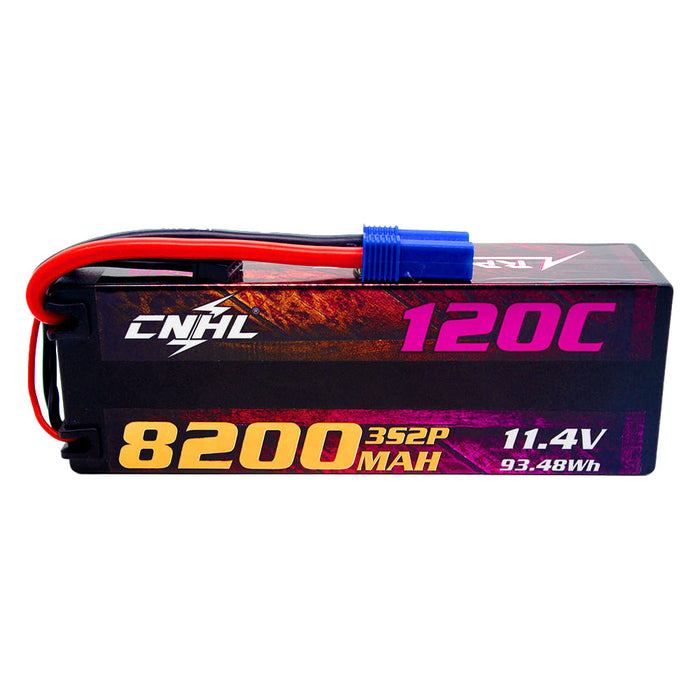 CNHL Racing Series LiHV 8200mAh 11.4V 3S 120C HV Hard Case Lipo Battery with EC5 Plug