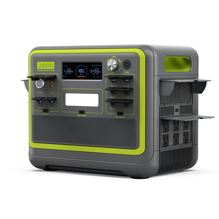 2400W Portable Power Station For Home Backup, Travel, Outdoor Camping - Green