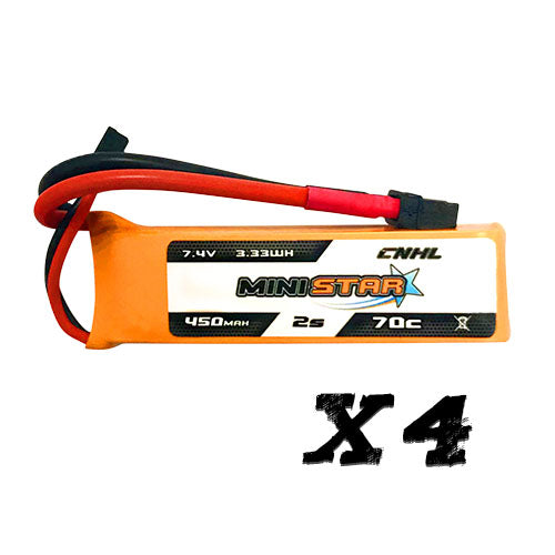 [Combo] 4 Packs CNHL 450mAh 7.4v 2s Lipo Battery XT30U UK Warehouse